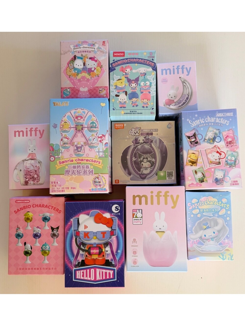 Lot Of 11 New Sanrio Blind Boxes / Figures Miffy Pochoco My Melody Kuromi Pompom